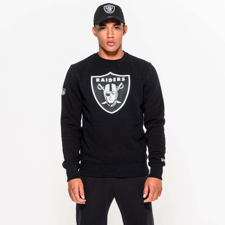 Ropa New Era Nfl Negros - Las Vegas Raiders Team Logo Crew Neck 42873MQJY